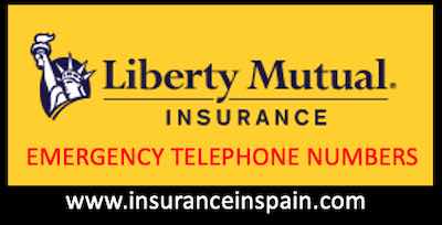 Emergency telephone numbers for Liberty Seguros Insurance in Spain and Europe